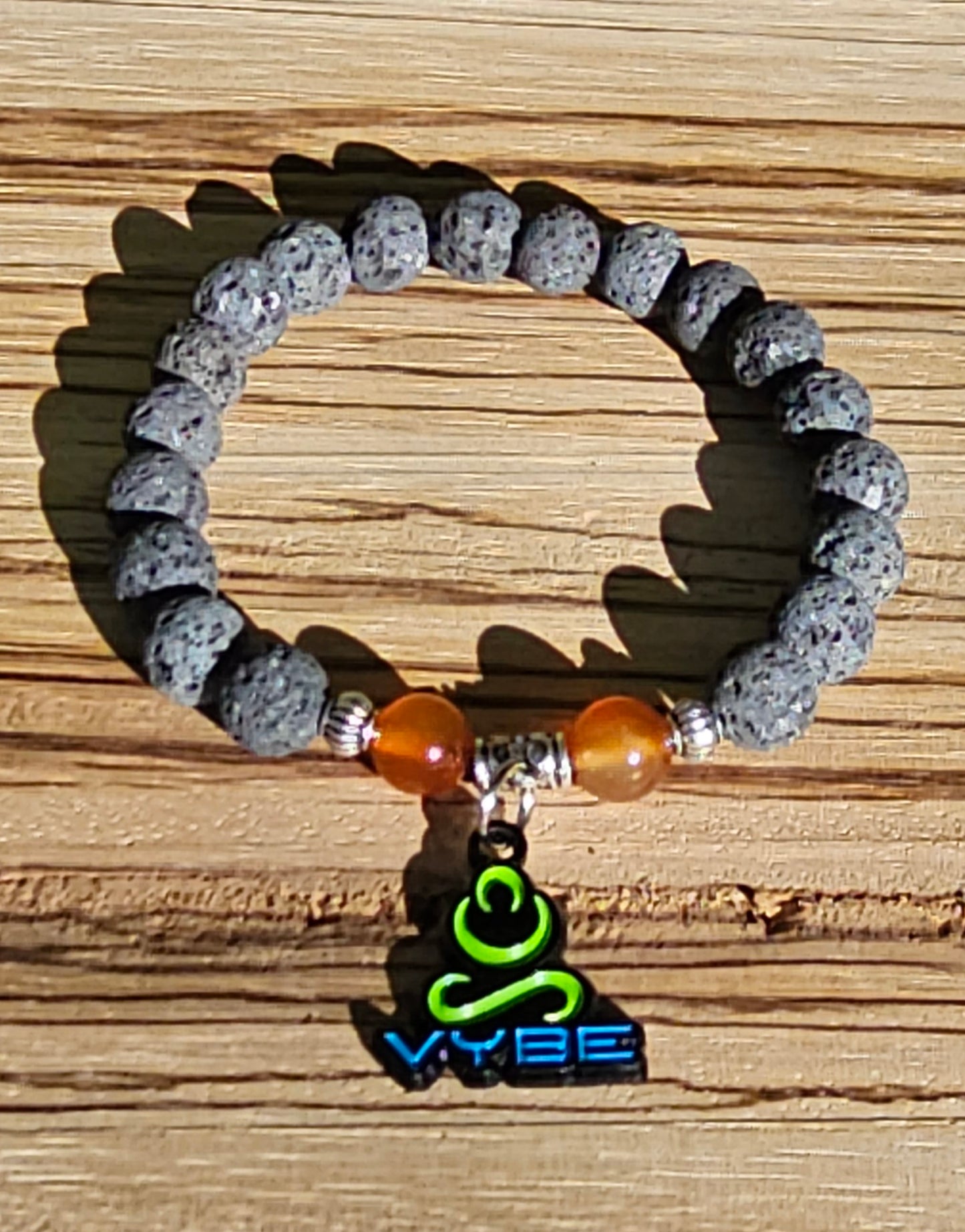 Lava Bead with Carnelian Meditation Bracelet