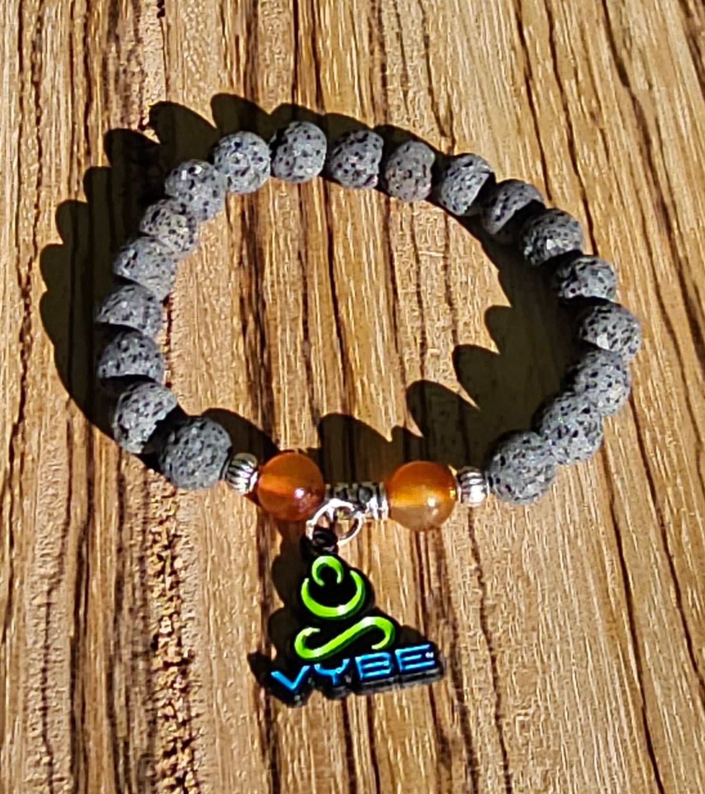 Lava Bead with Carnelian Meditation Bracelet