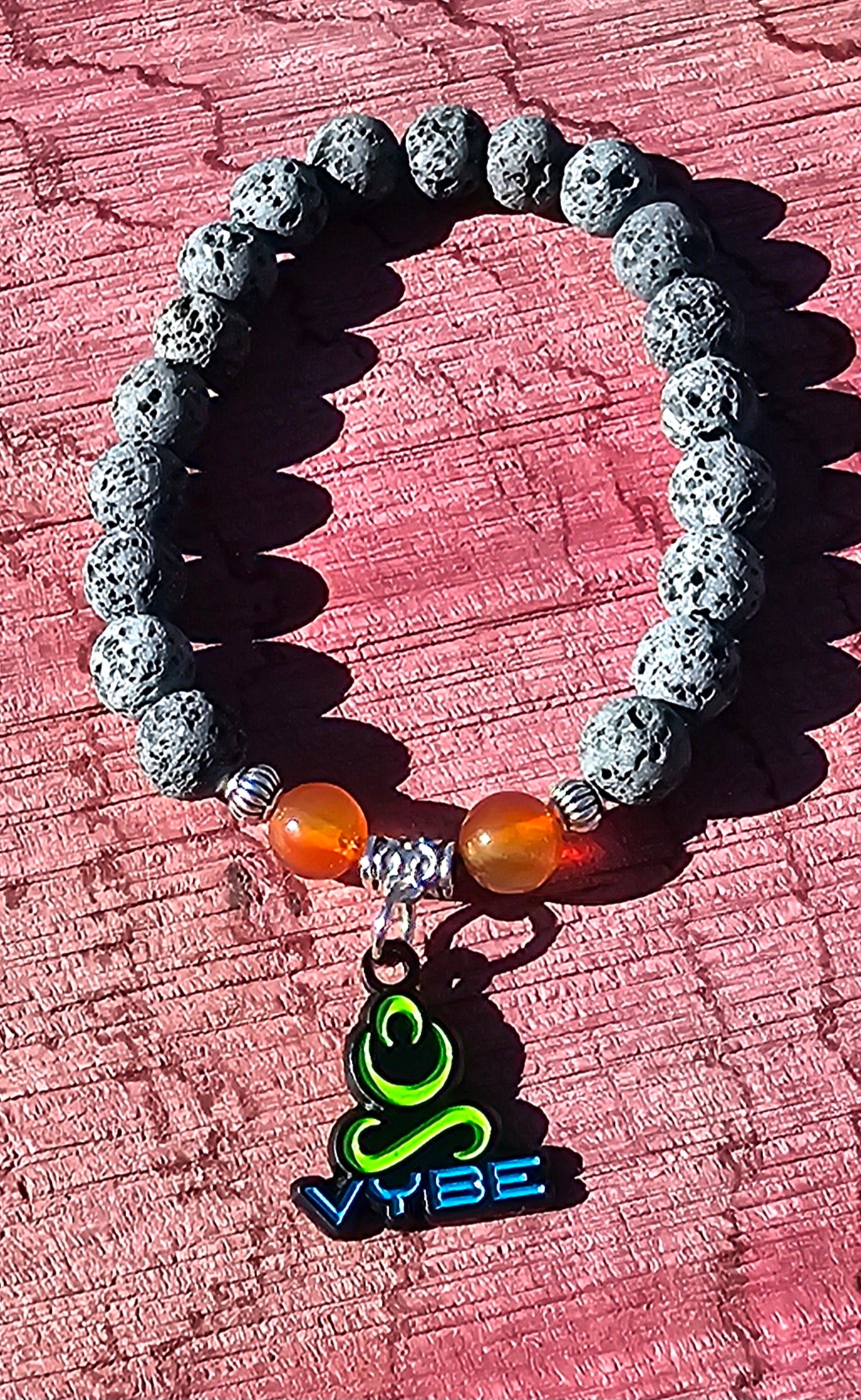 Lava Bead with Carnelian Meditation Bracelet