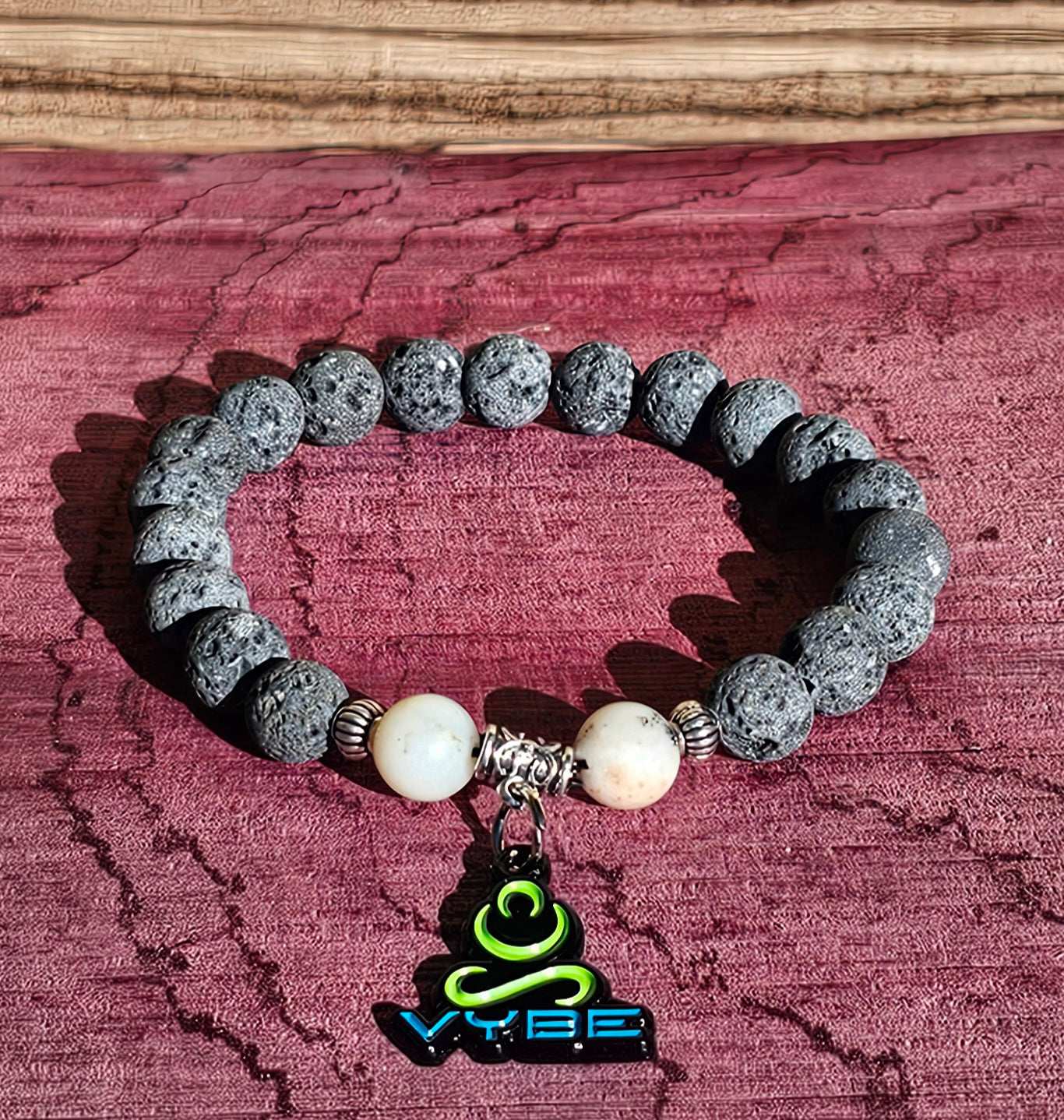 Lava Bead with Opal Meditation Bracelet