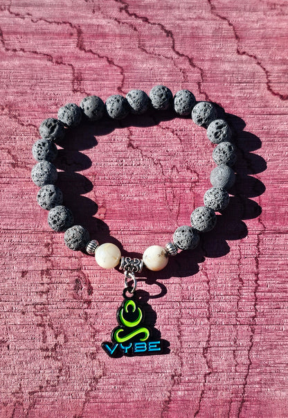 Lava Bead with Opal Meditation Bracelet