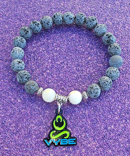 Lava Bead with Opal Meditation Bracelet