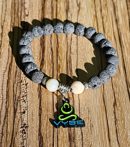 Lava Bead with Opal Meditation Bracelet